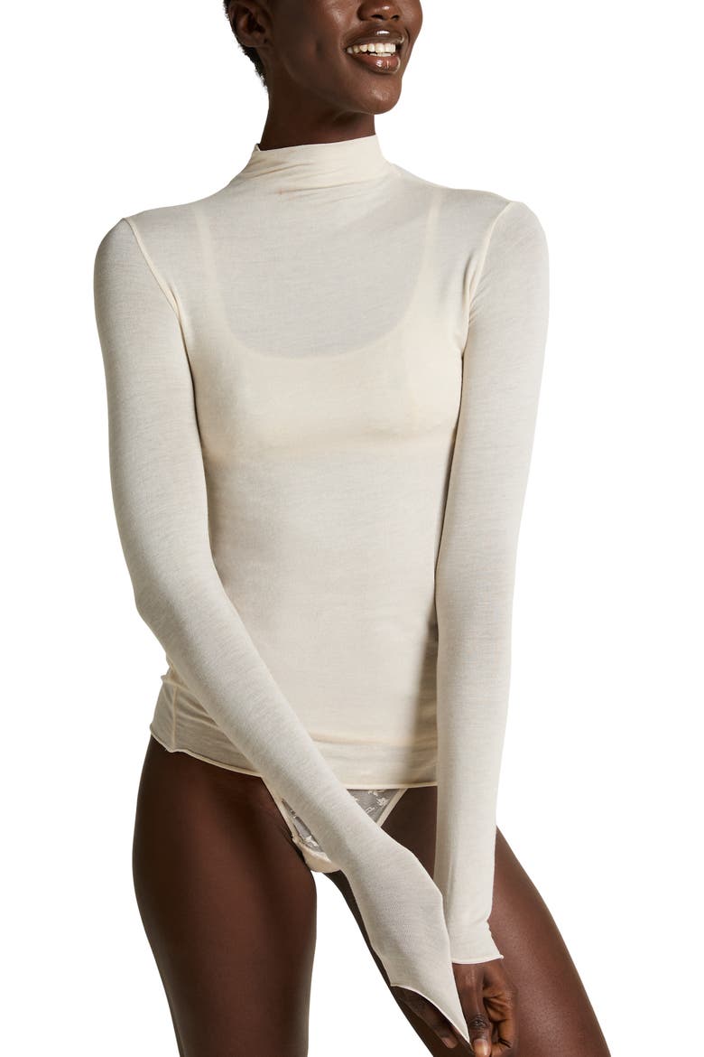 Super Soft Turtleneck Shirt With Cashmere, Main, color, White