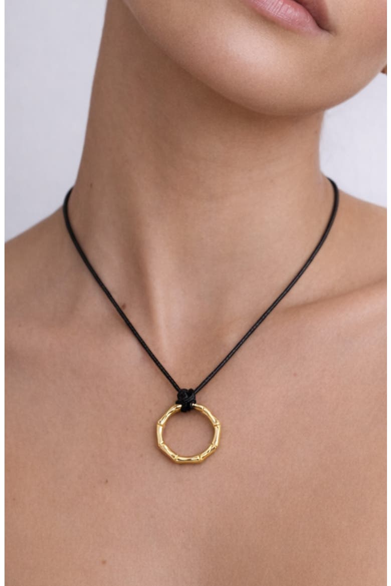 Bamboo Pendant Necklace, Alternate, color, GOLD