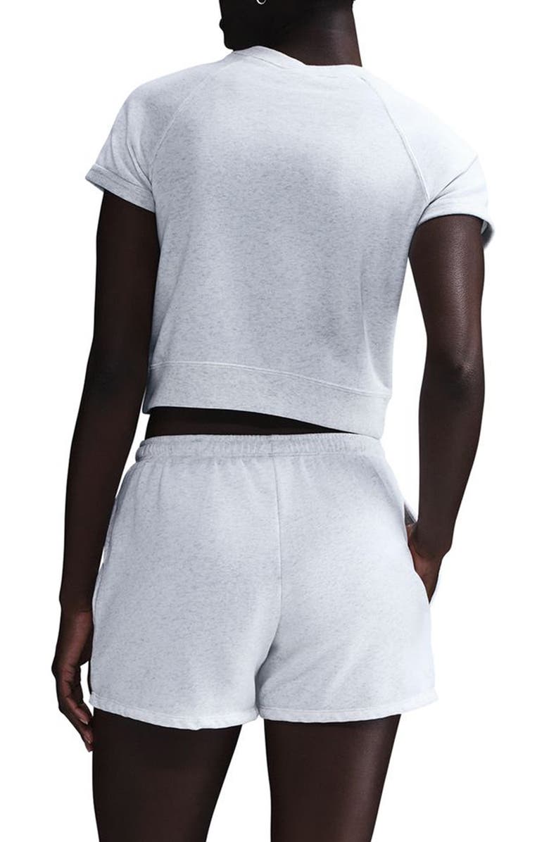 Nike Sportswear Chill Crop Cotton Blend French Terry Top, Alternate, color, Birch Heather/ Lt Orewood Brn