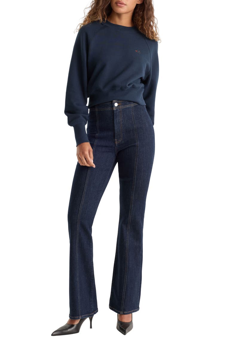 Good Petite Seamed High Waist Bootcut Jeans, Alternate, color, RINSE