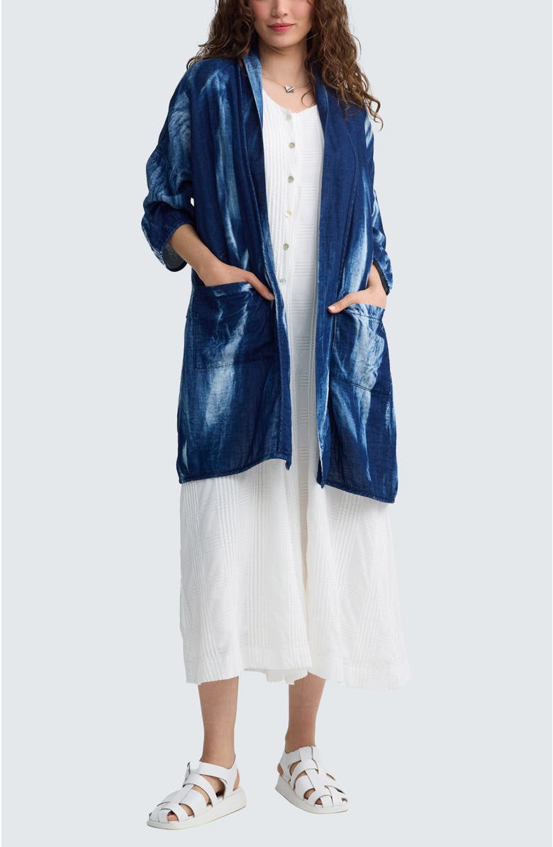 LUUKAA Monroe Batik-effect Long Jacket, Alternate, color, Candy Sky