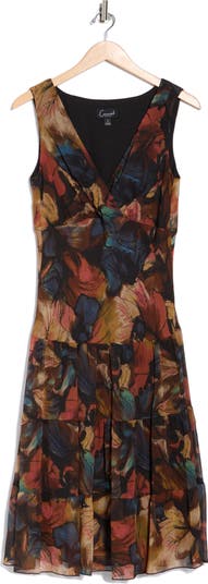 Sleeveless Tiered Chiffon Midi Dress