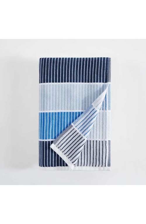 Shop Calvin Klein Blocked Yarn Dye 2-piece Beach Towel Set In Indigo/marine Blue/blue Bell