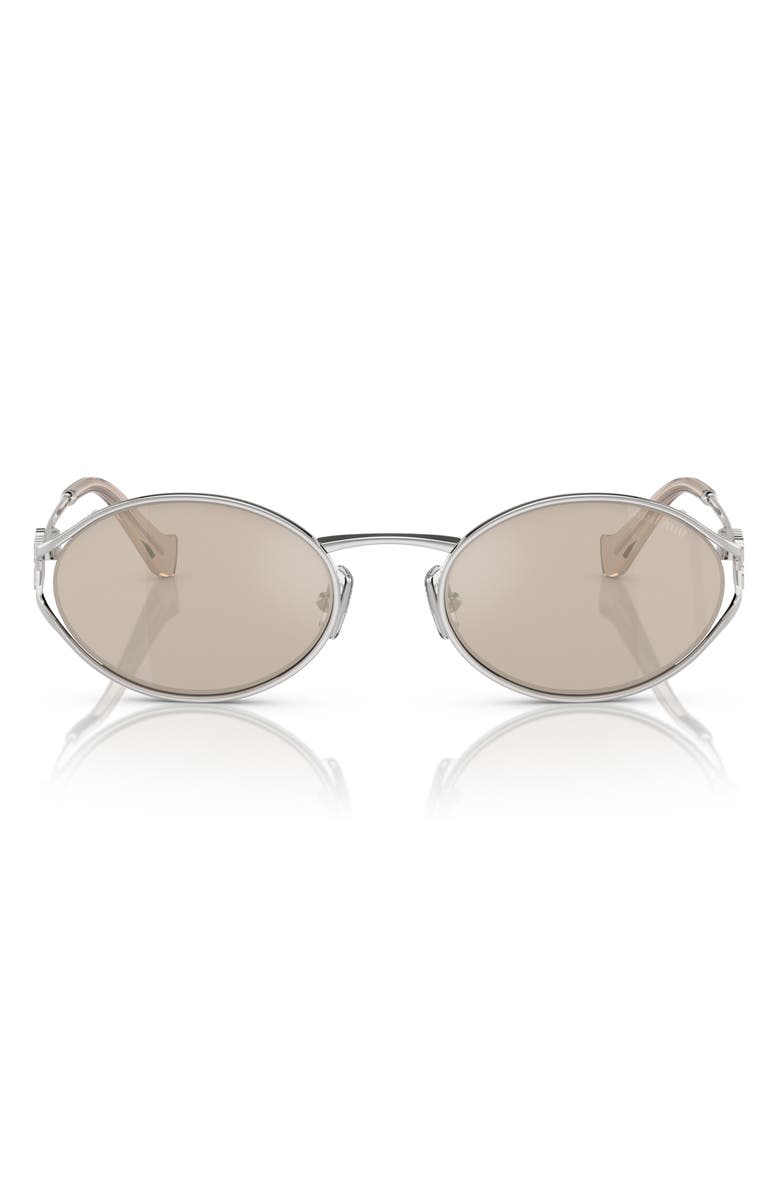Miu Miu 54mm Oval Sunglasses, Alternate, color, Silver