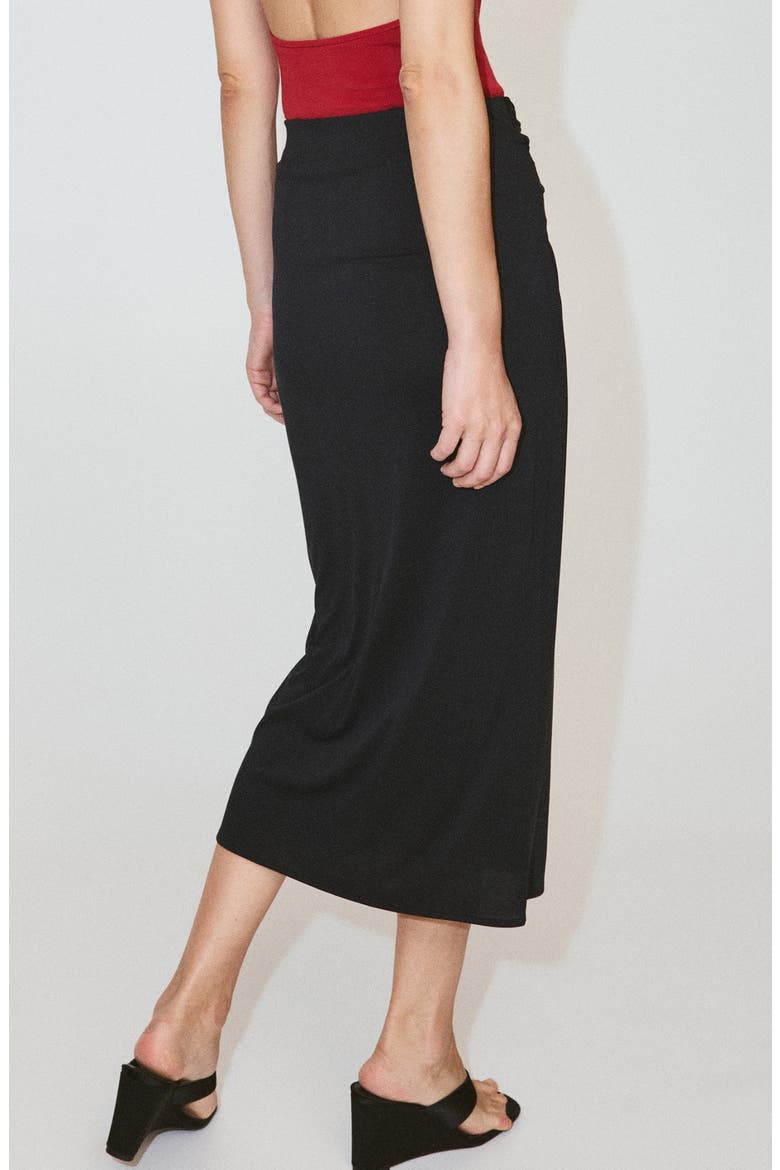 Ruched Midi Skirt, Alternate, color, CHARCOAL
