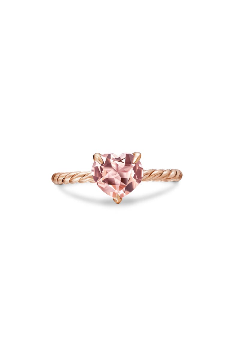 David Yurman Morganite Heart Ring, Main, color, 18K Yellow Gold