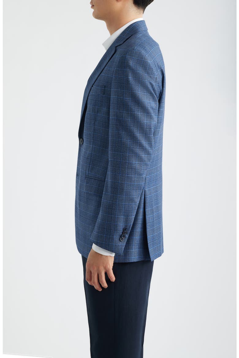 Flynn Classic Fit Blue Plaid Wool Sport Coat, Alternate, color, BLUE