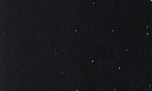 Hudson Jeans Jolene Crystal Embellished High Waist Wide Leg Jeans In Black