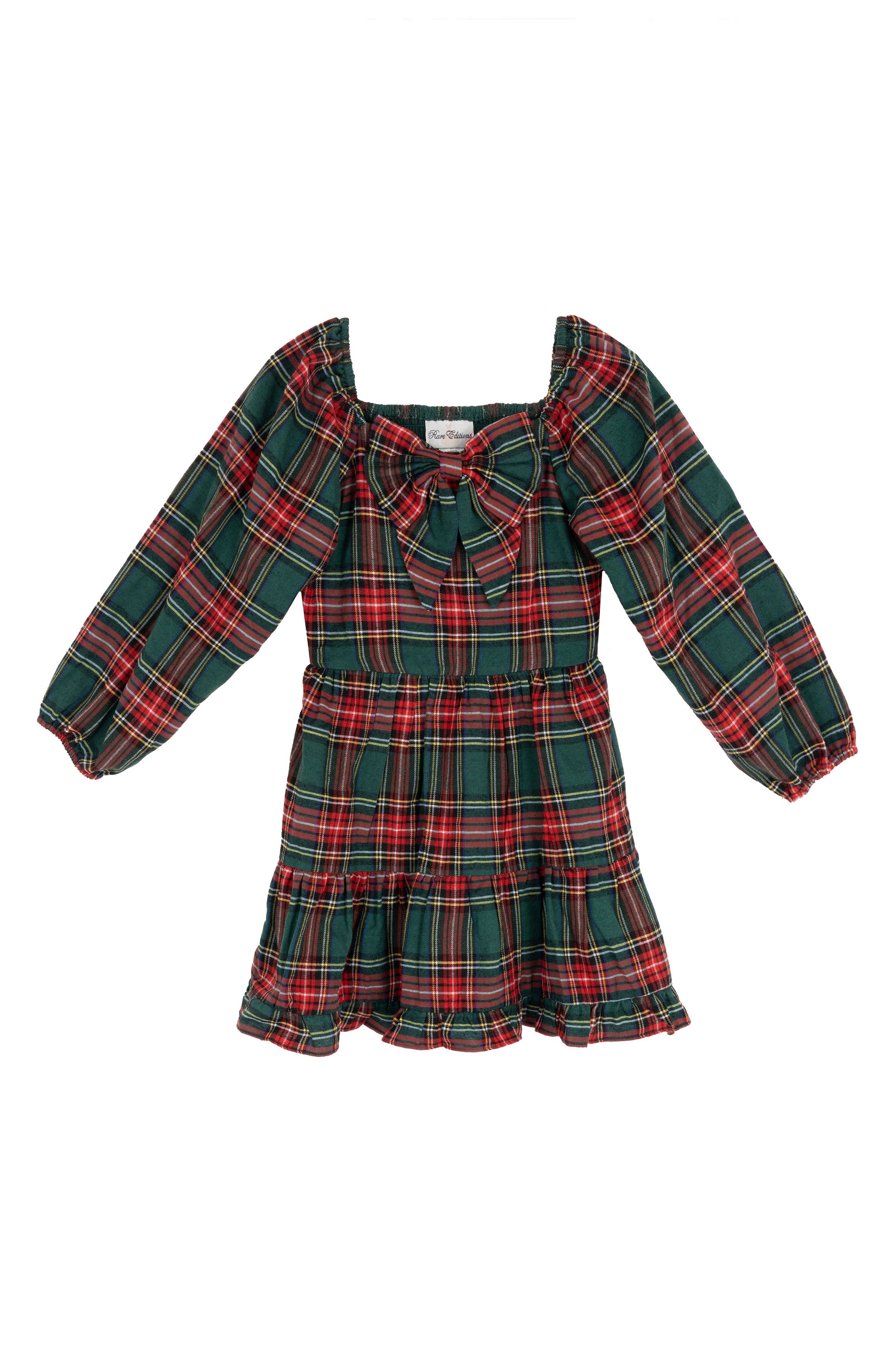 Rare Editions Kids' Plaid Tiered Dress