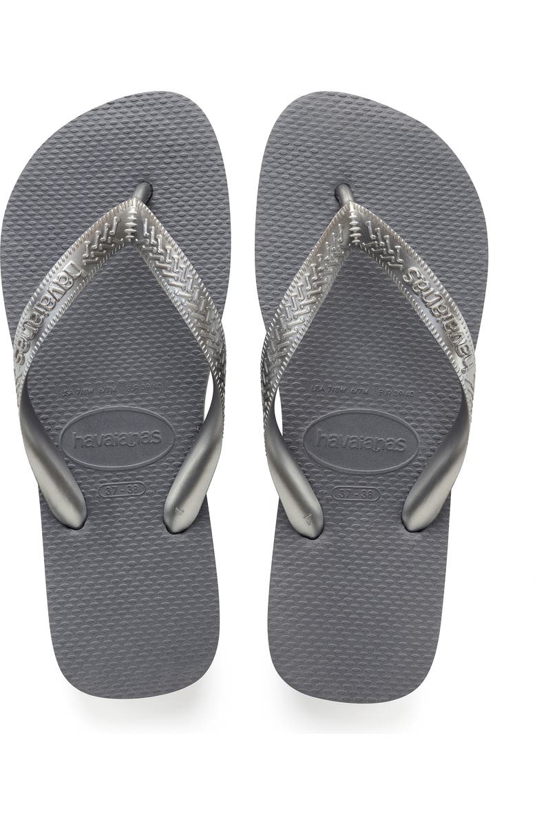 Havaianas Kids' Top Tiras Flip Flop, Main, color, Steel Grey