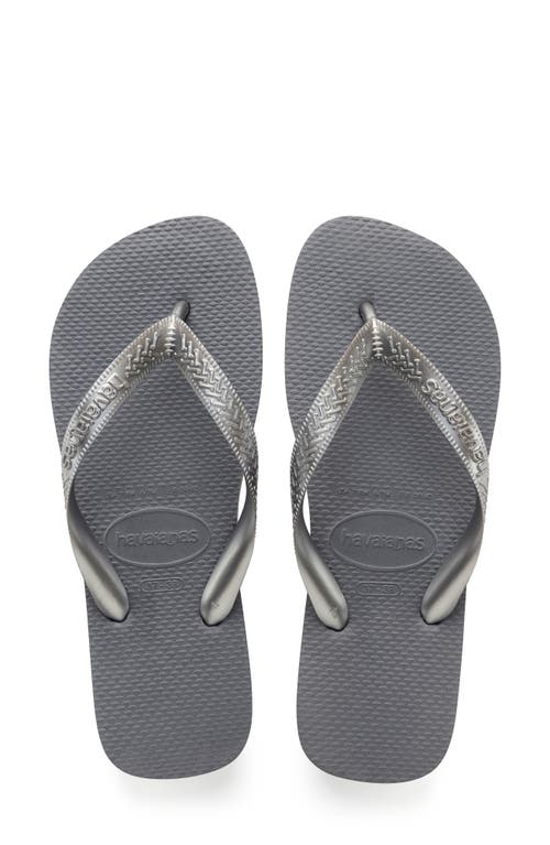 Havaianas Kids' Top Tiras Flip Flop in Steel Grey 