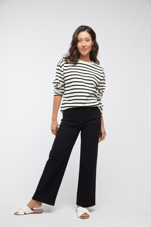 OLIVER LOGAN OLIVER LOGAN ABERDEEN HIGH RISE WIDE LEG CROP BLACK