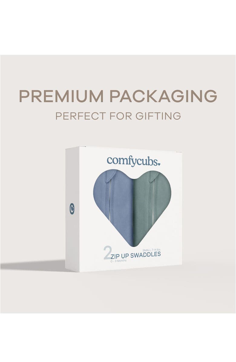 Comfy Cubs Easy Zipper Swaddle Blankets, Alternate, color, Nomadic Blue, Azul