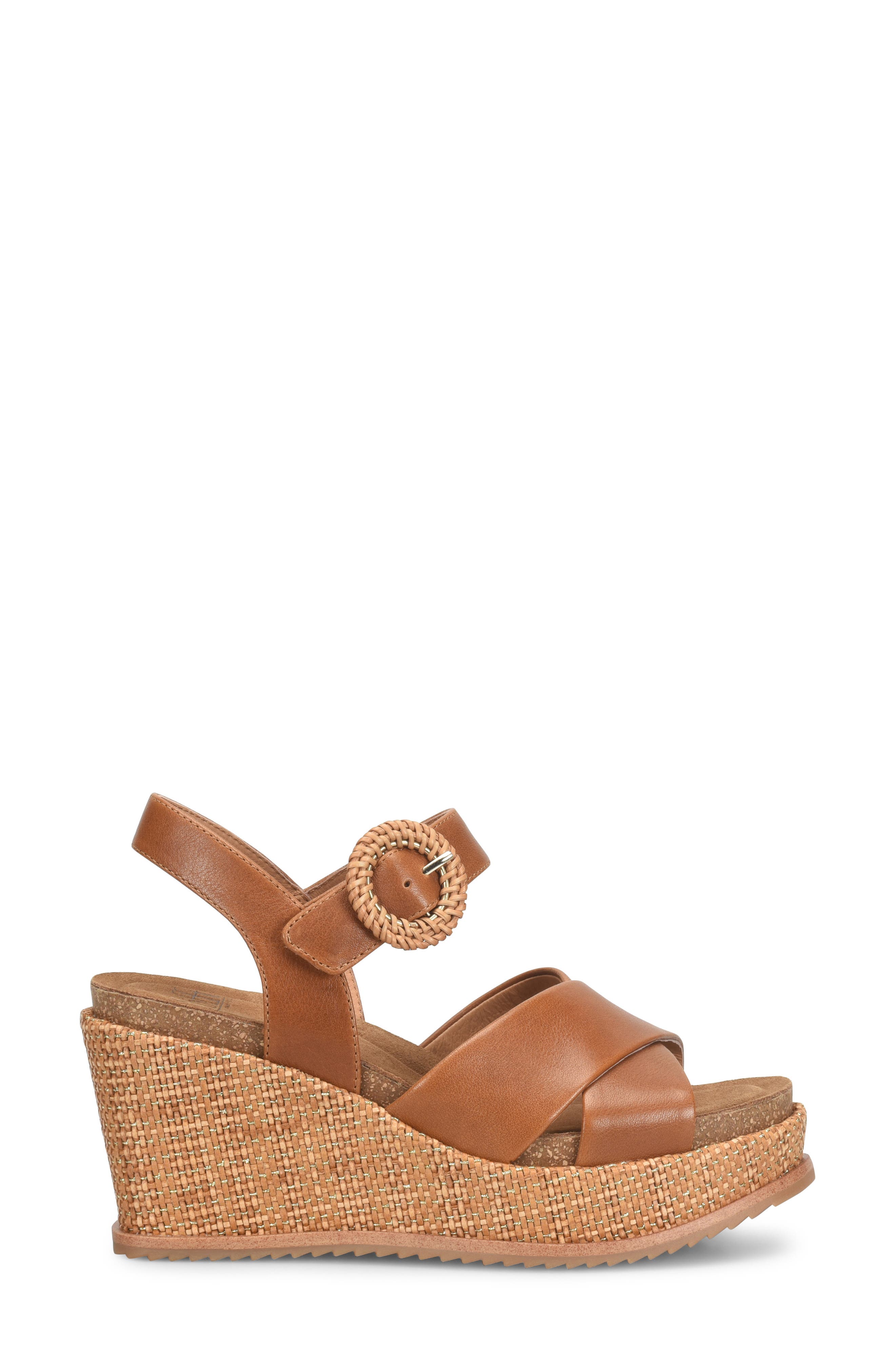 Söfft Dorathy Slingback Platform Wedge Sandal, Alternate, color, Luggage