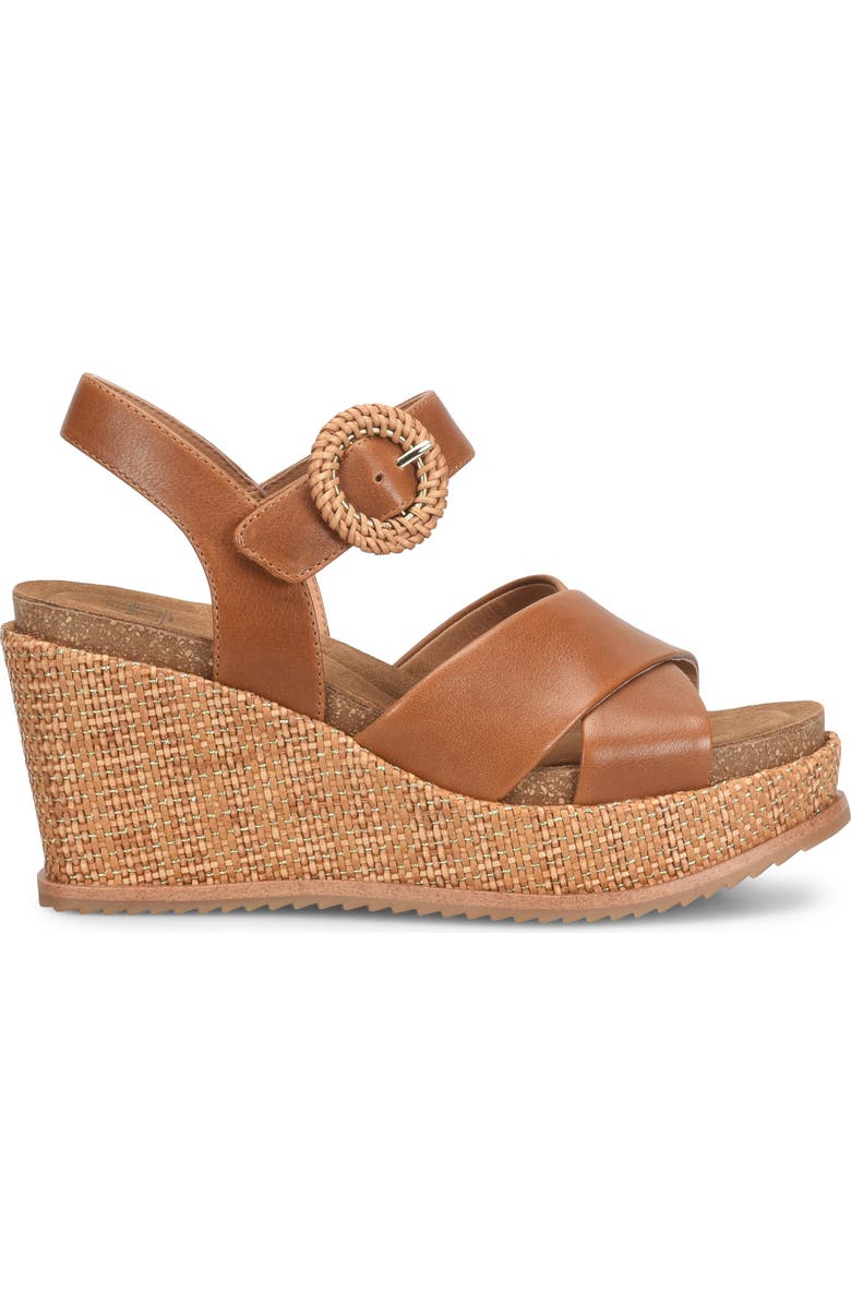 Söfft Dorathy Slingback Platform Wedge Sandal, Alternate, color, Luggage