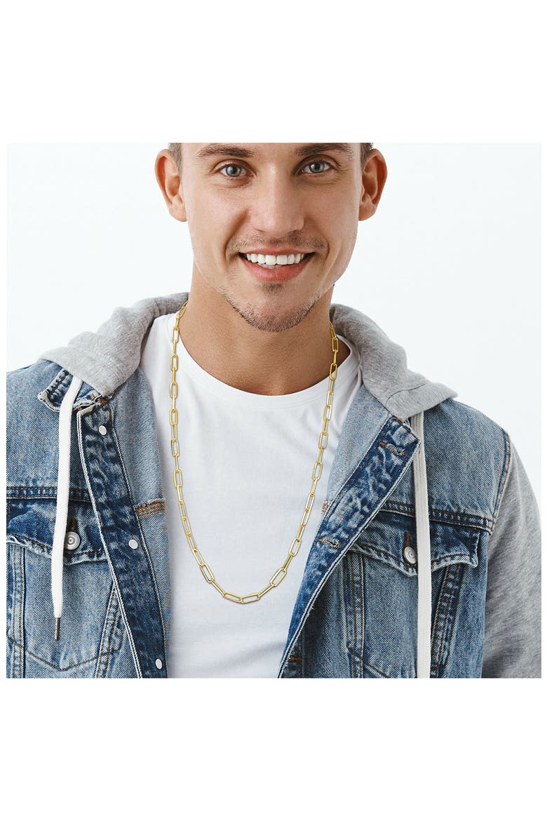 Men's Paperclip Chain Necklace, Alternate, color, YELLOW