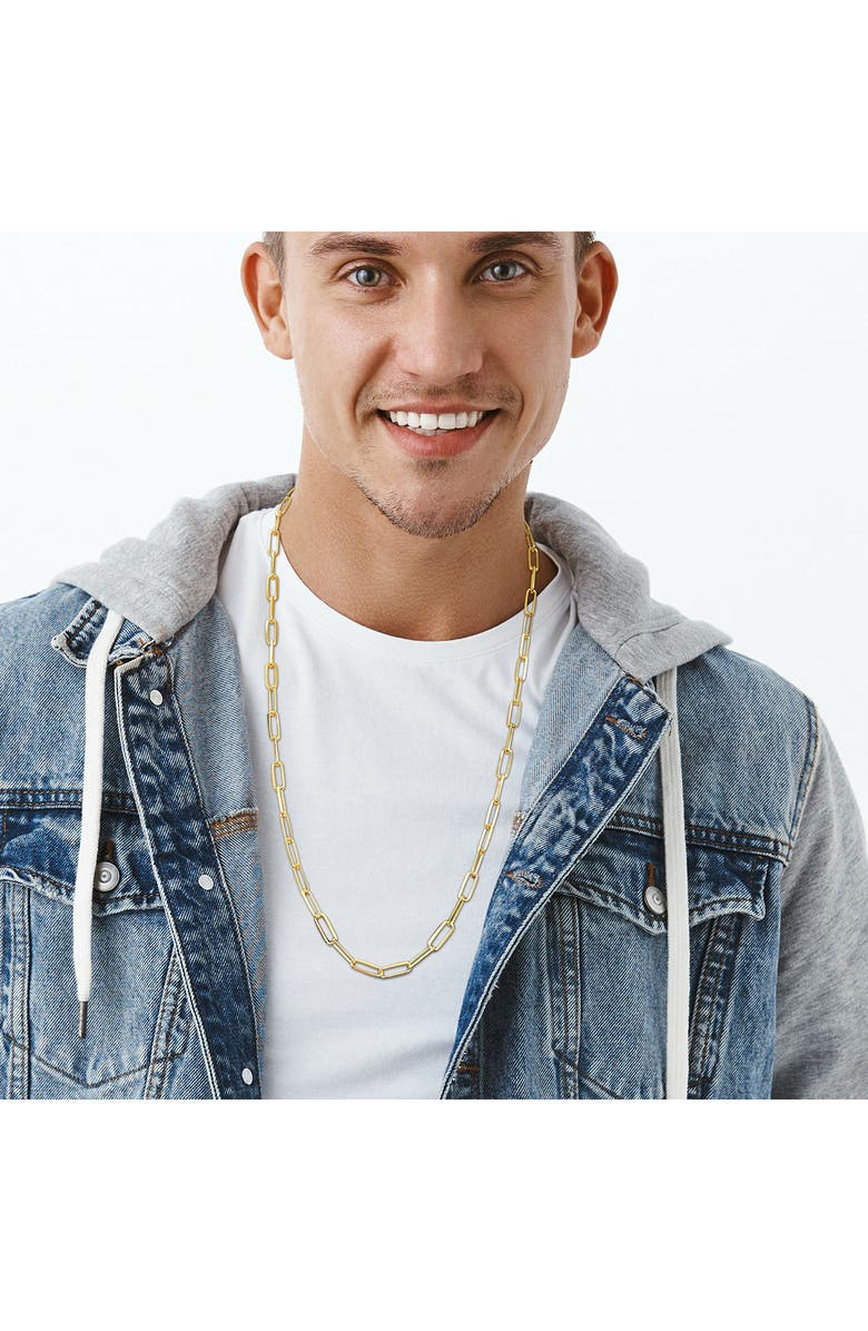 DELMAR Men's Paperclip Chain Necklace, Alternate, color, Yellow
