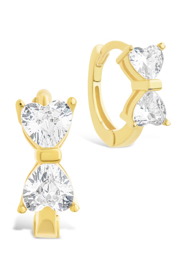 Ravenna Cubic Zirconia Hoop Earrings, Main, color, GOLD