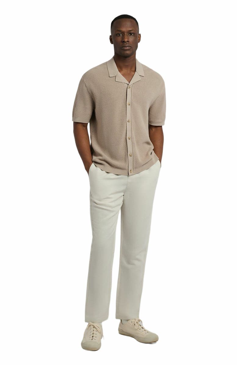 Onia Cotton Linen Knit Camp Shirt, Main, color, Tan