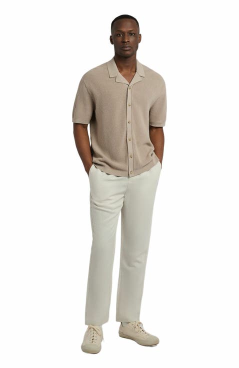 Cotton Linen Knit Camp Shirt