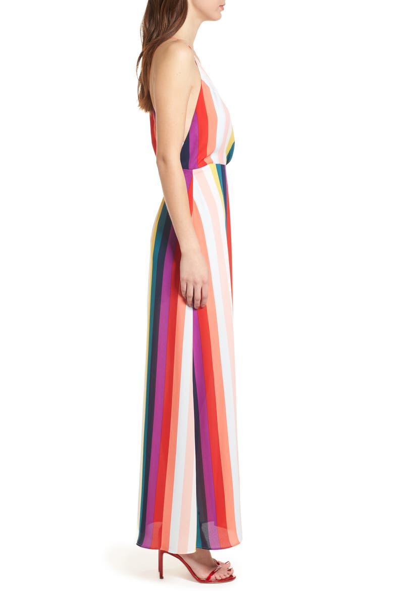 Surplice Maxi Dress, Alternate, color, RAINBOW STRIPE