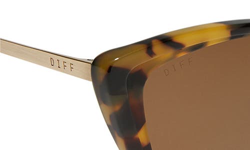 Diff Becky Ii 56mm Polarized Cat Eye Sunglasses In Dark Brown
