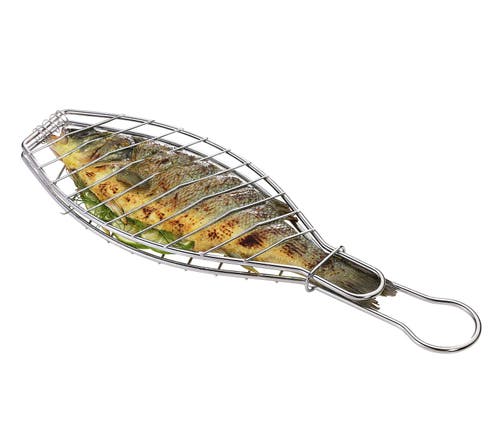 Kuchenprofi Bbq Grill Fish Basket, Large In Silver