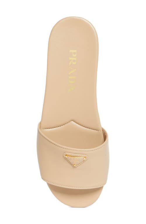 Prada Logo Slide Sandal In Neutral