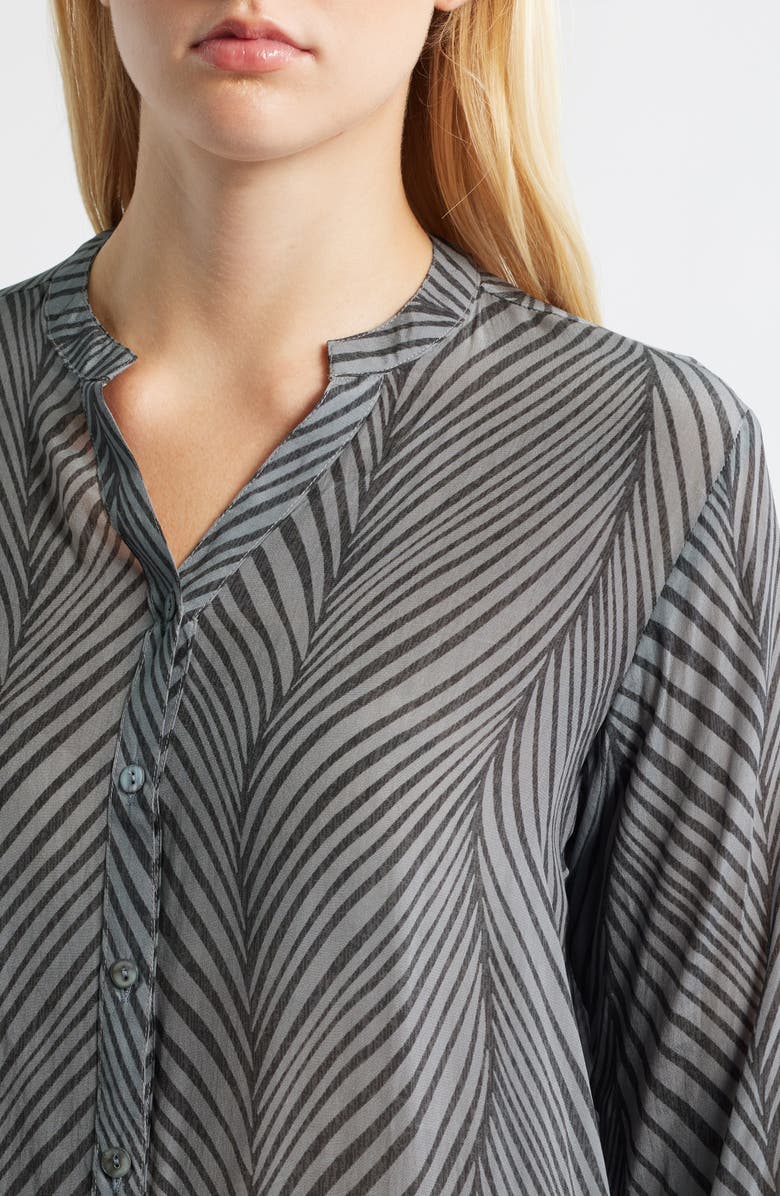 APNY Abstract Print Button-Up Shirt, Alternate, color, Dark Grey Multi