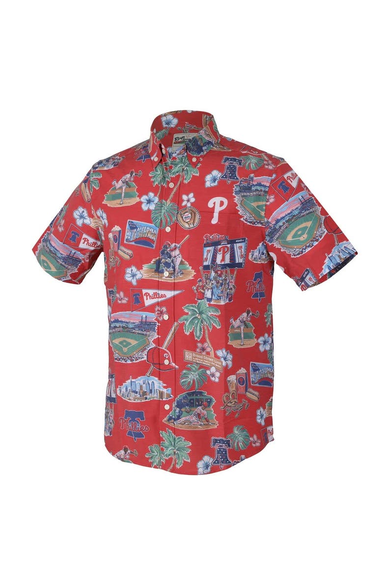 Reyn Spooner Men's Reyn Spooner  Red Philadelphia Phillies Scenic Tri-Blend Button-Down Shirt, Alternate, color, Red