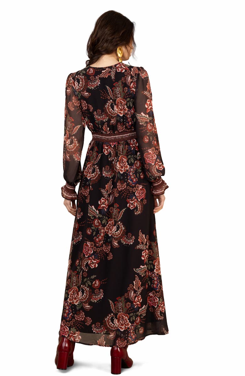 Hale Bob Paityn Chiffon Maxi Dress, Alternate, color, Black