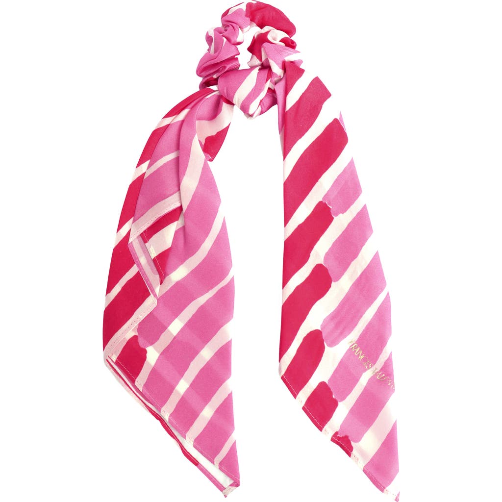 Frances Valentine Matchstick Silk Scrunchie & Removable Scarf Set In Pink