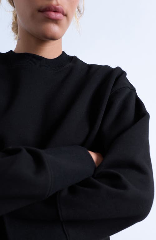 Topshop Oversize Wide Sleeve Cotton Blend Sweatshirt In Black