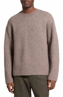 Theory Oversize Ribbed Wool & Cotton Crewneck Sweater