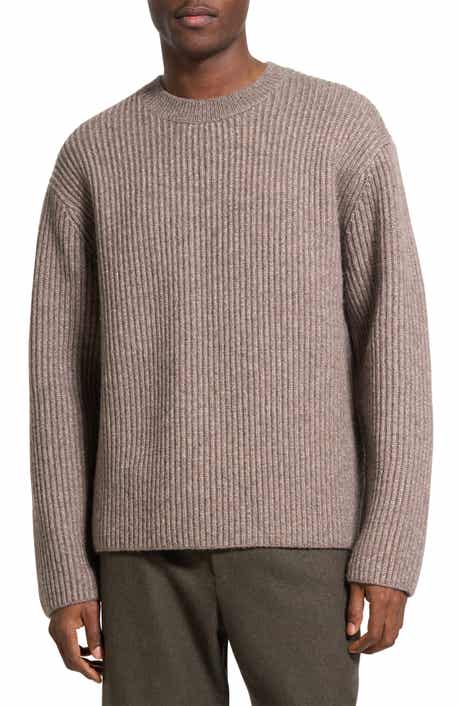Theory Oversize Ribbed Wool & Cotton Crewneck Sweater