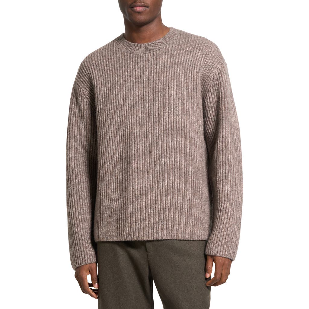 Theory Wool Blend Crewneck Sweater In Purple