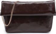MODA LUXE Faux Leather Foldover Clutch