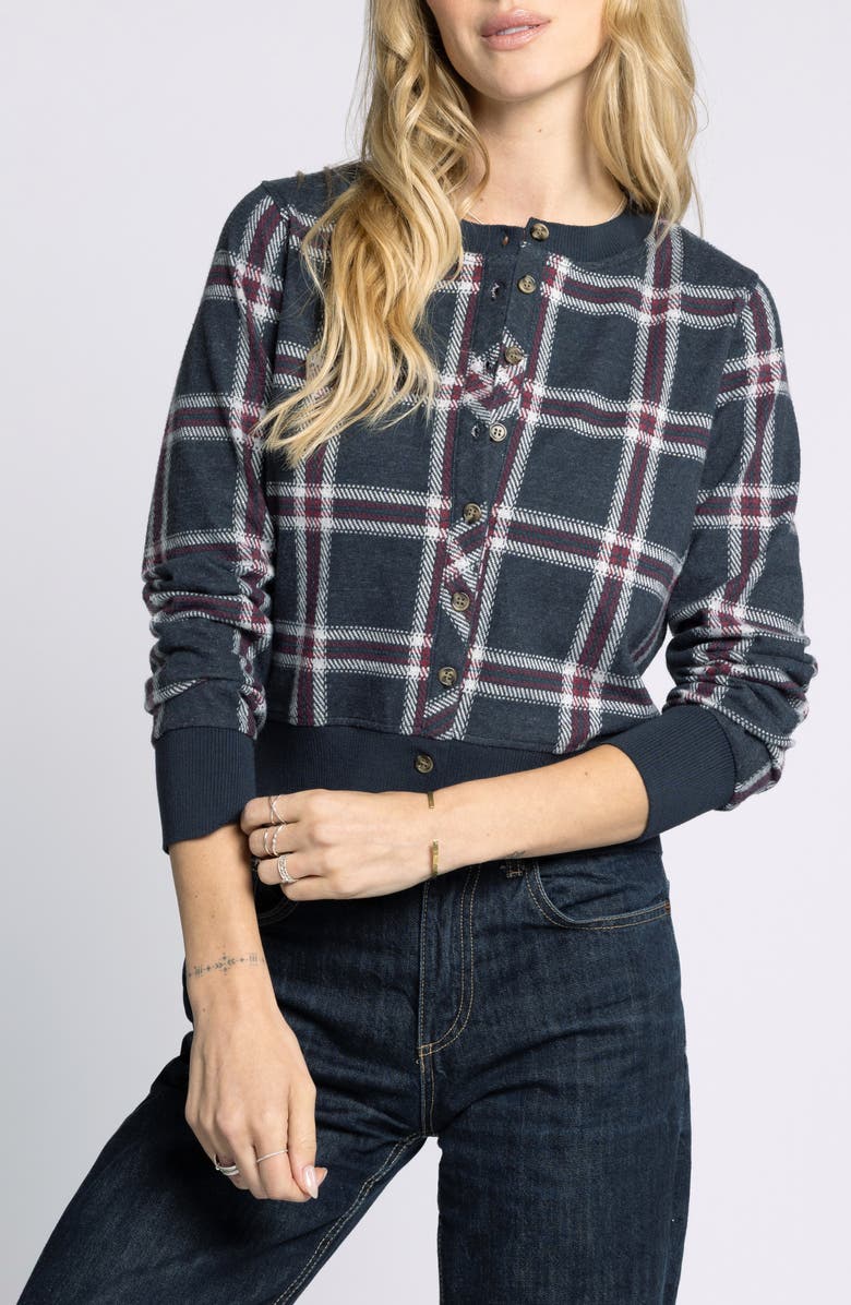 Thread & Supply Monica Cardigan, Main, color, Black Red Plaid