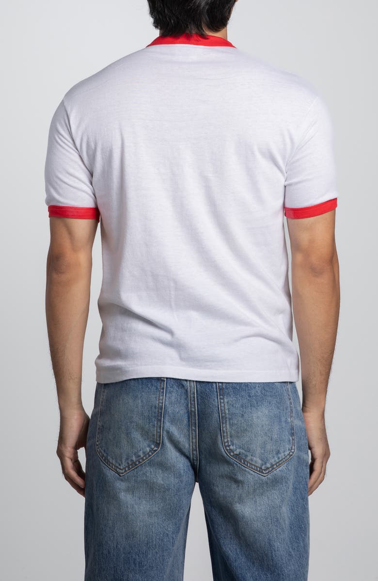 Elwood Vintage 87' Coca Cola Tennis Ringer Tee, Alternate, color, White/ Red