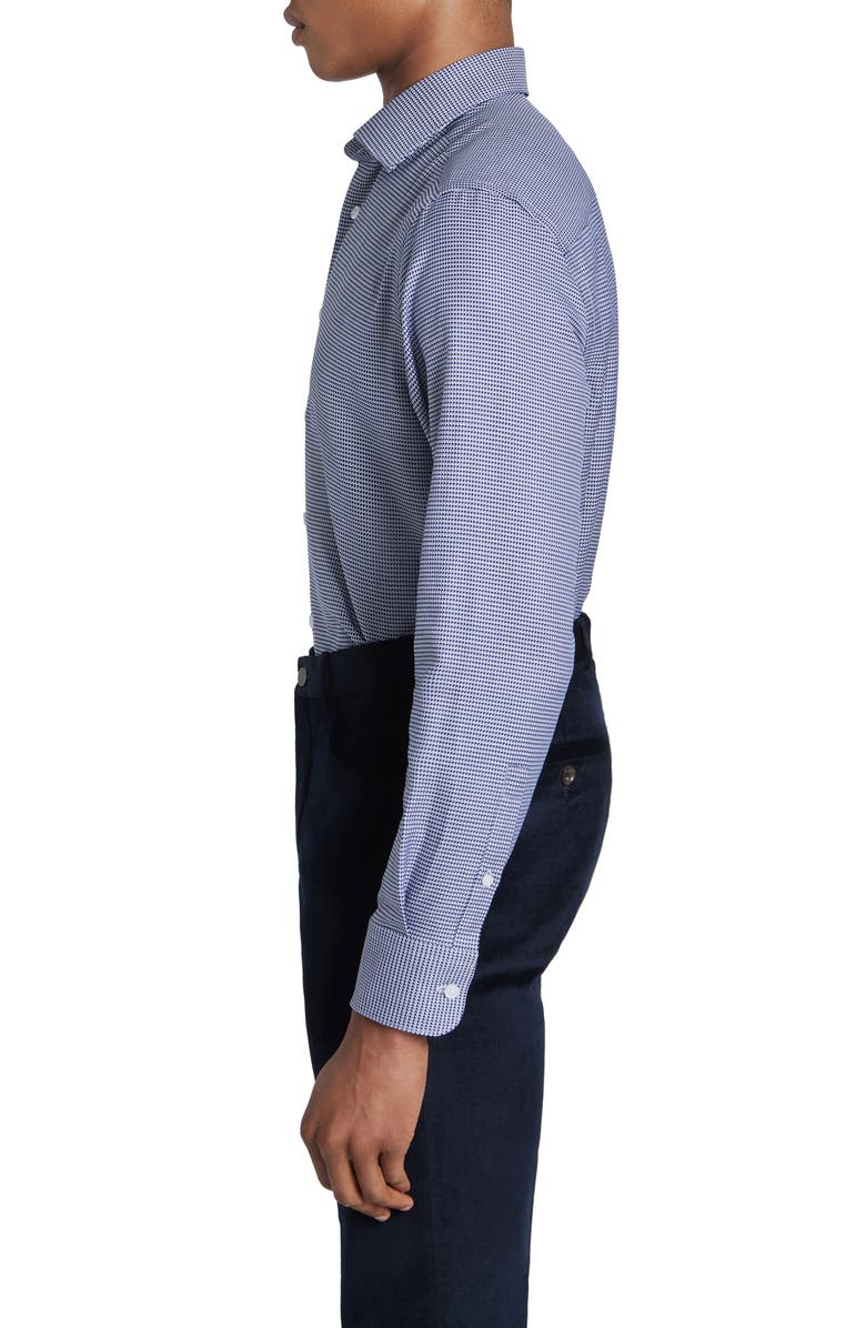 Jack Victor Kensington Dobby Cotton Dress Shirt, Alternate, color, Navy