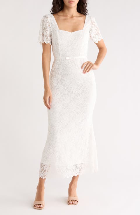 Lace Short Sleeve Maxi Dress