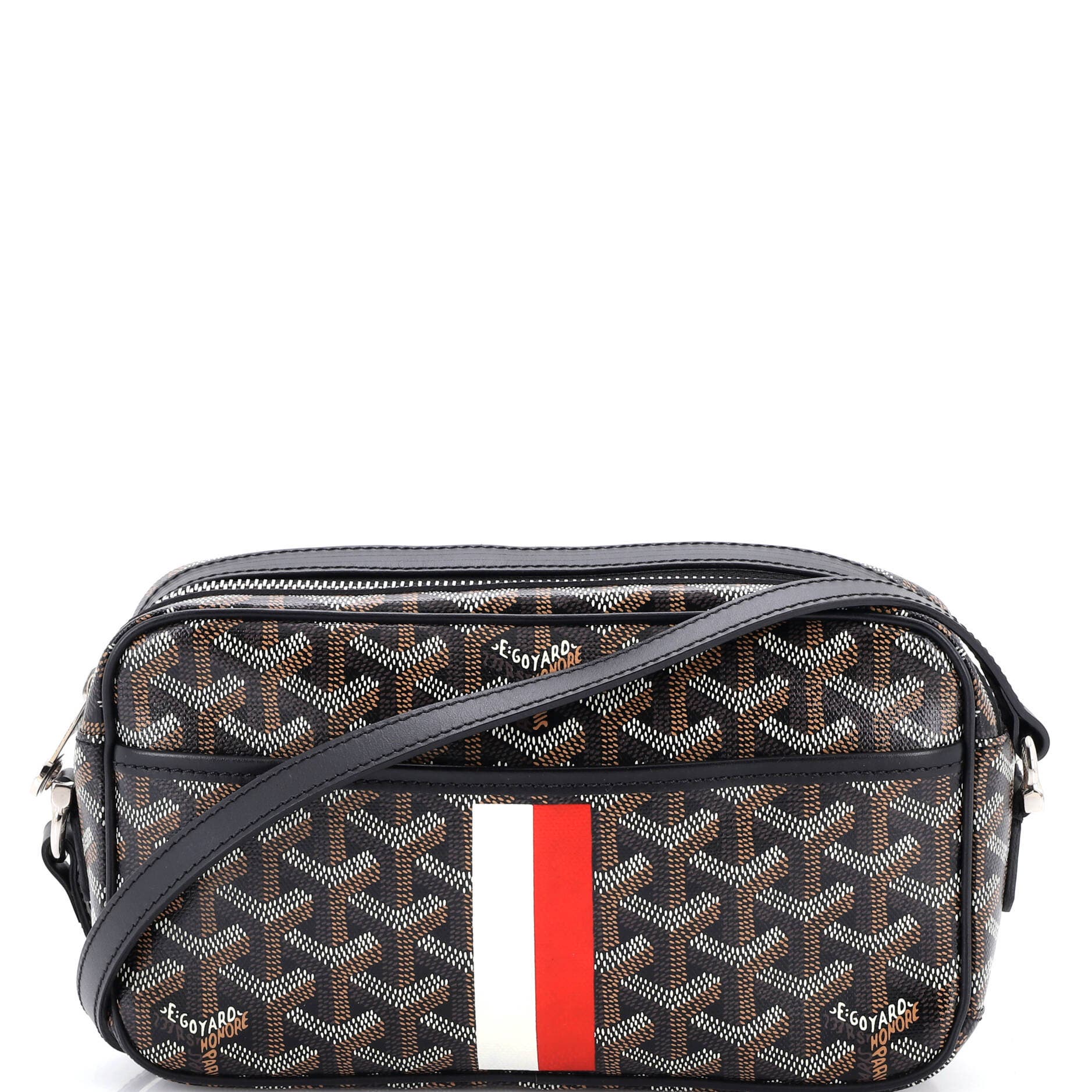 Cap Vert Bag Printed Coated Canvas, Main, color, Black