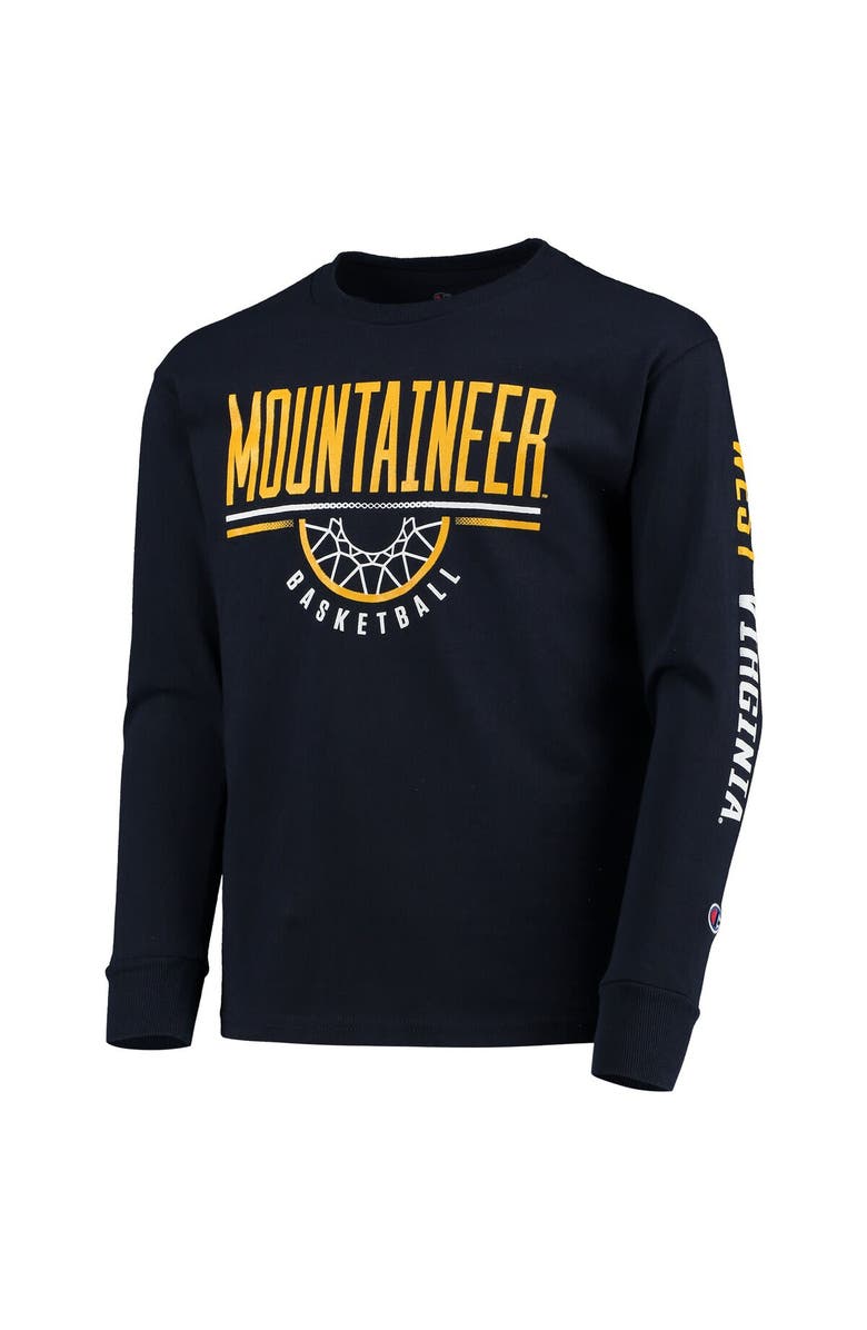 Champion Youth Champion Navy West Virginia Mountaineers Basketball Long Sleeve T-Shirt, Alternate, color, 