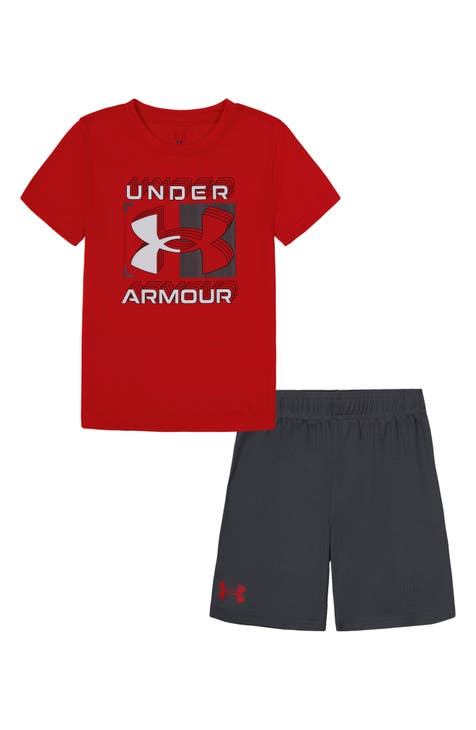 Lot of 4 boys 4t under armour shorts red black blue cheapest