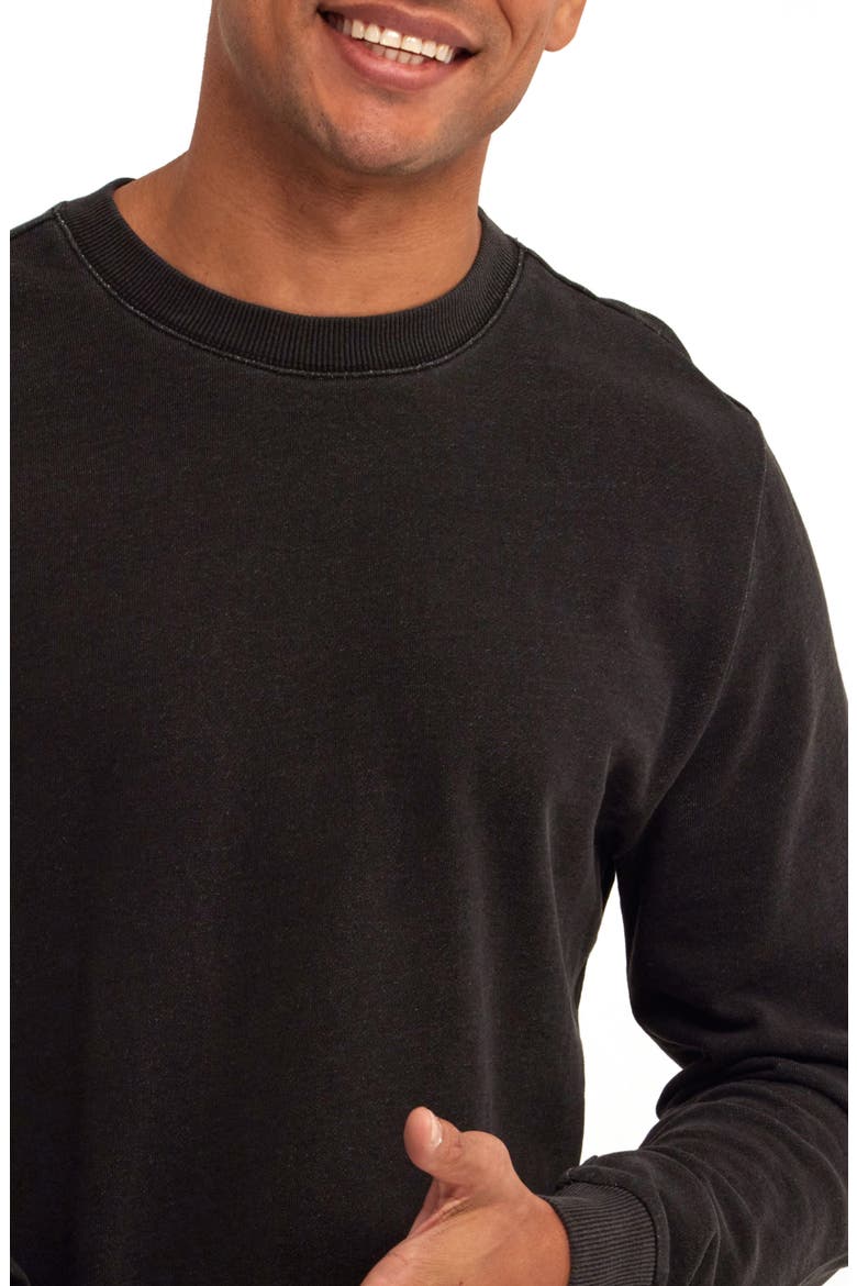Corey Organic Cotton Terry Sweatshirt, Alternate, color, BLACK WASH