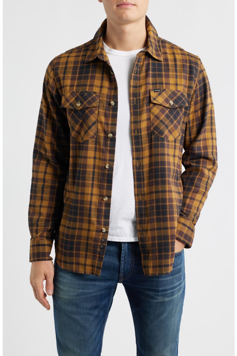 Tanglewood Plaid Flannel Button-Up Shirt, Main, color, BLACK/ BROWN
