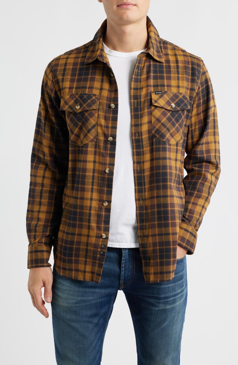 DARK SEAS Tanglewood Plaid Flannel Button-Up Shirt, Main, color, Black/ Brown