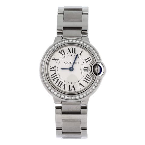 Ballon Bleu de Cartier Quartz Watch Stainless Steel with Diamond Bezel 28