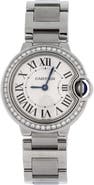 Pre-Owned Cartier Ballon Bleu de Cartier Quartz Watch Stainless Steel with Diamond Bezel 28