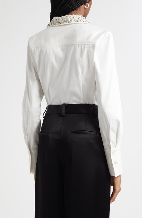 Ramy Brook Wendy Beaded Collar Shirt In White